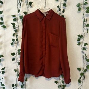 Burnt orange forever 21 button up with cute gold embellishments.